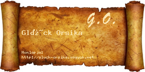 Glück Orsika névjegykártya